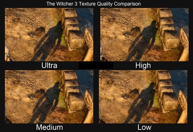 Texture Quality Settings Comparison In Witcher 3