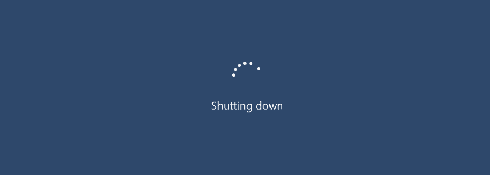 Shutting down in Windows 10