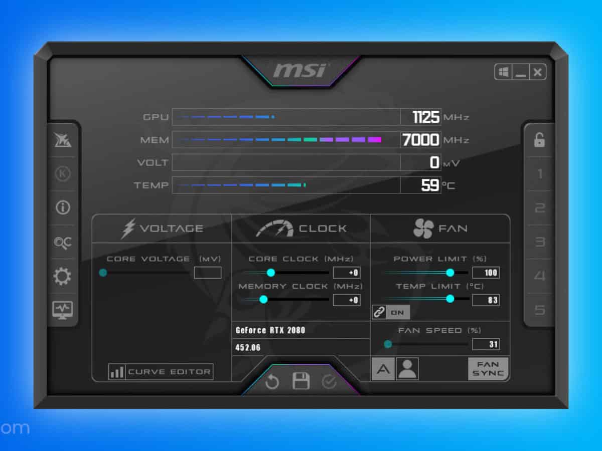 msi software for temperature